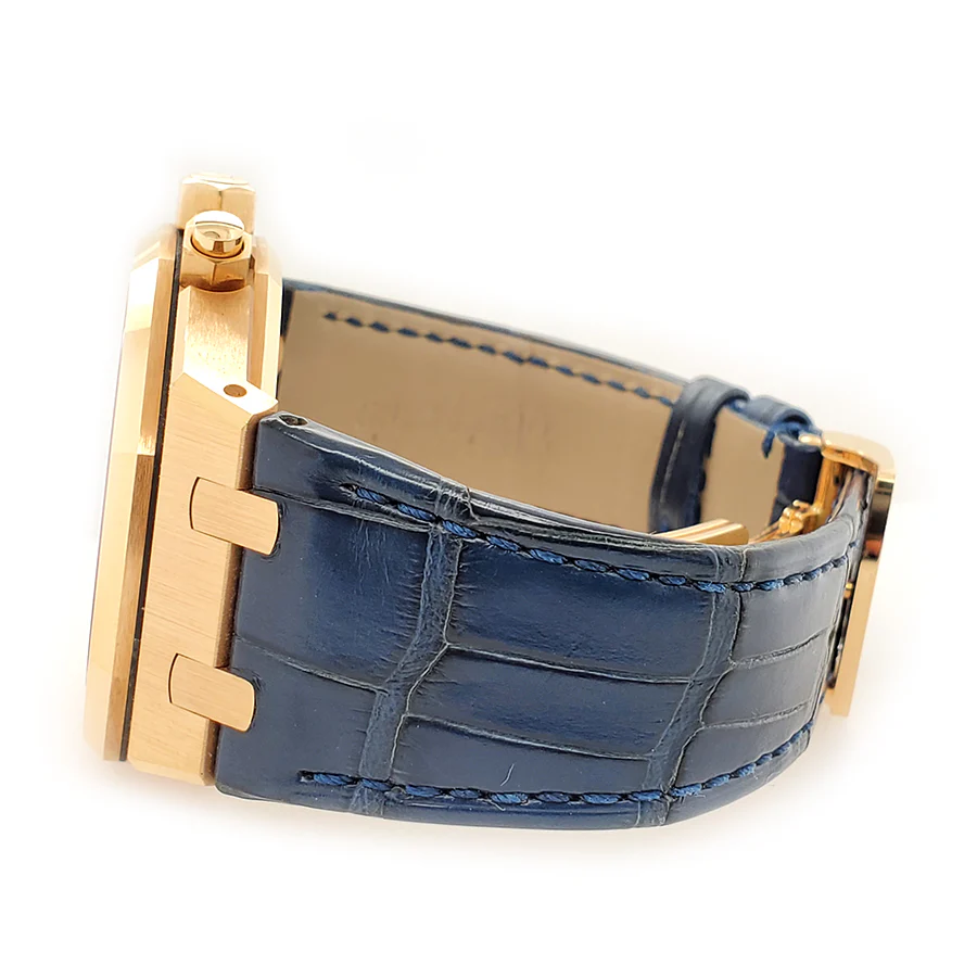 Audemars Piguet Royal Oak 41mm Chronograph Blue Dial Rose Gold Watch Box Papers - Image 3