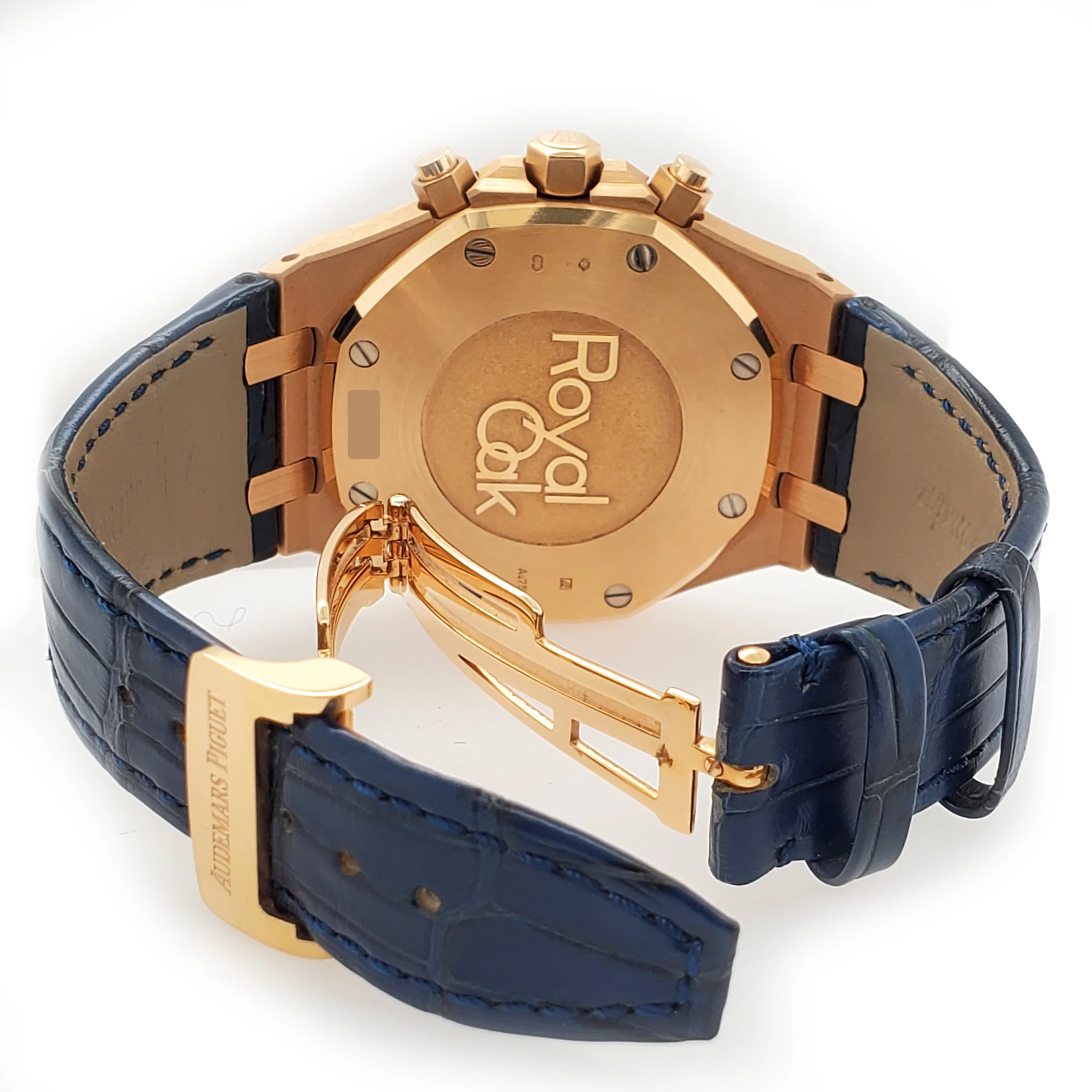Audemars Piguet Royal Oak 41mm Chronograph Blue Dial Rose Gold Watch Box Papers - Image 5