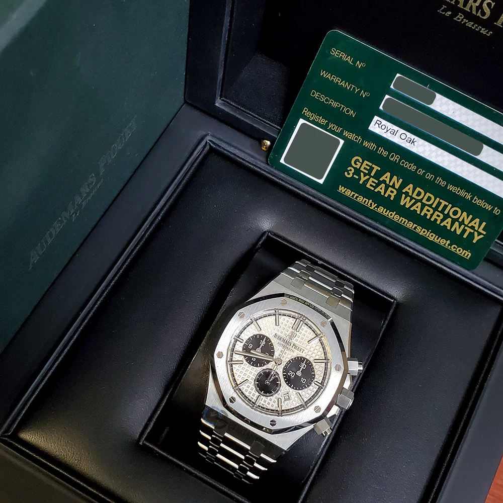 Audemars Piguet Royal Oak 41mm Chronograph Silver White Dial 26331ST.00.1220ST.03 Watch Box Papers - Image 6