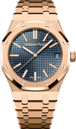 Audemars Piguet Royal Oak 41mm Rose Gold Blue Dial Watch - 15510OR.OO.1320OR.03