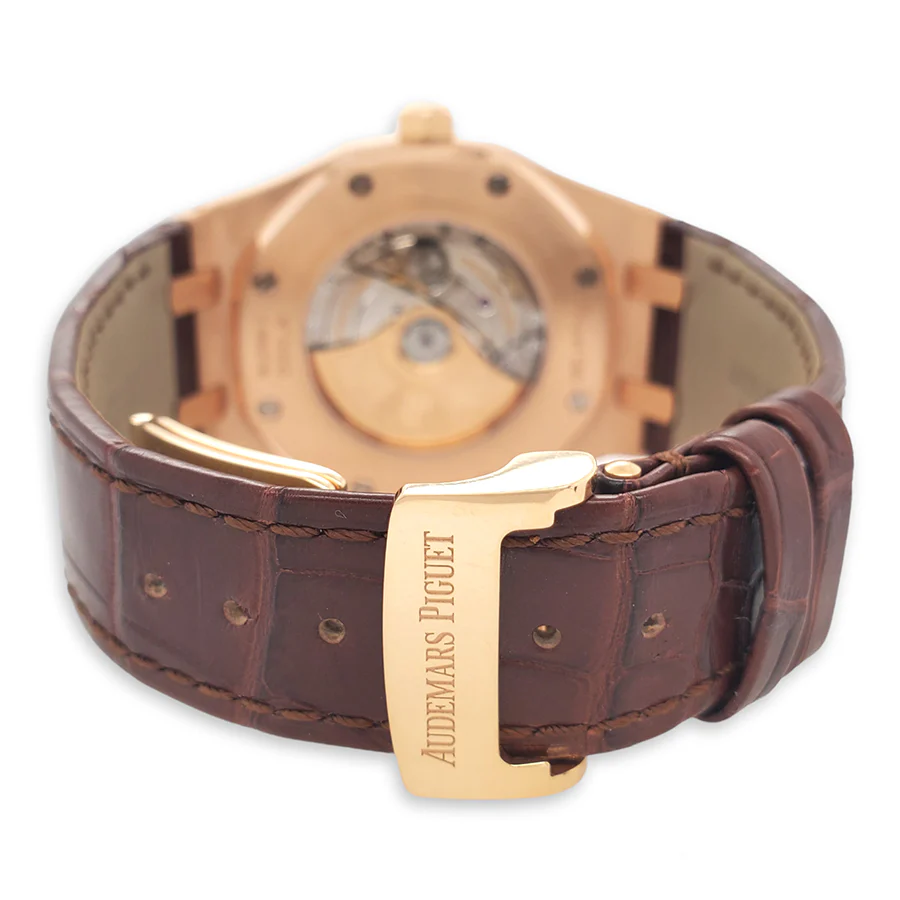 Audemars Piguet Royal Oak 41mm Silver Dial Rose Gold Watch Box Papers 15400OR - Image 4