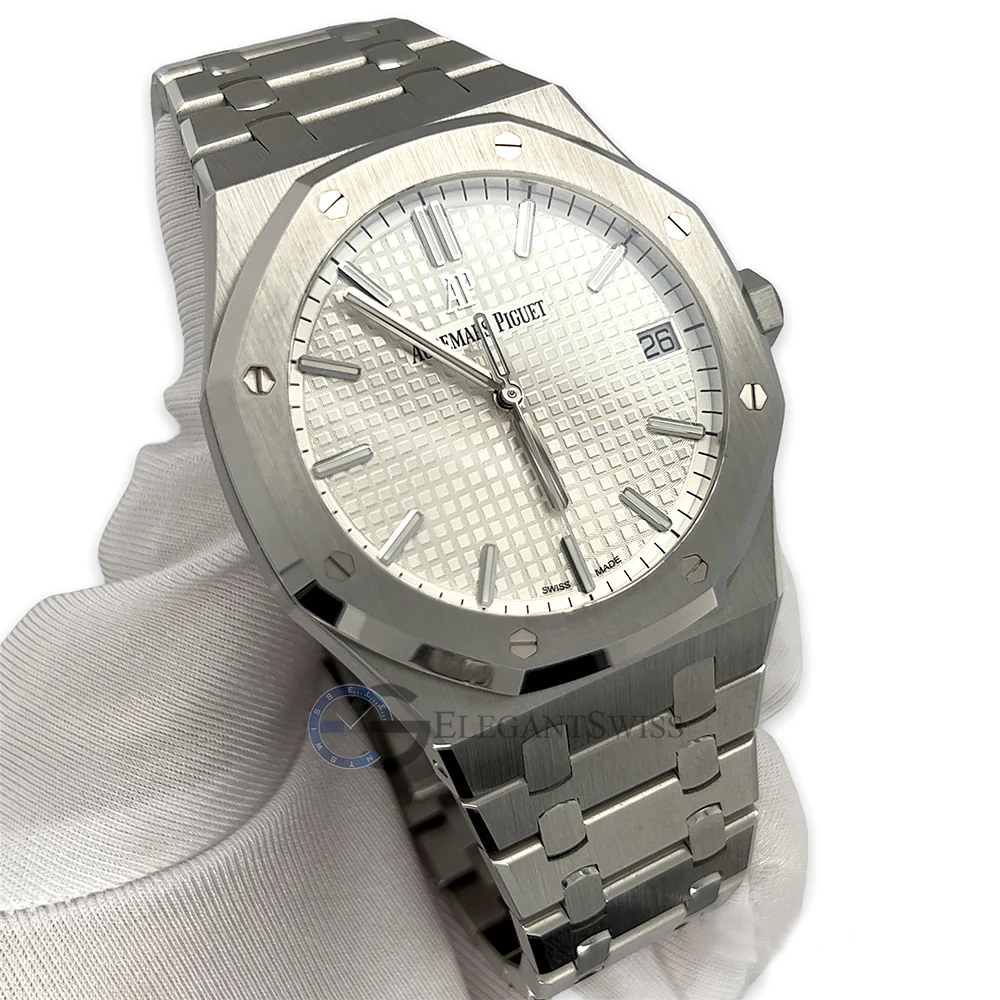 Audemars Piguet Royal Oak 41mm Silver Dial Steel Watch 15500ST Box Papers - Image 2