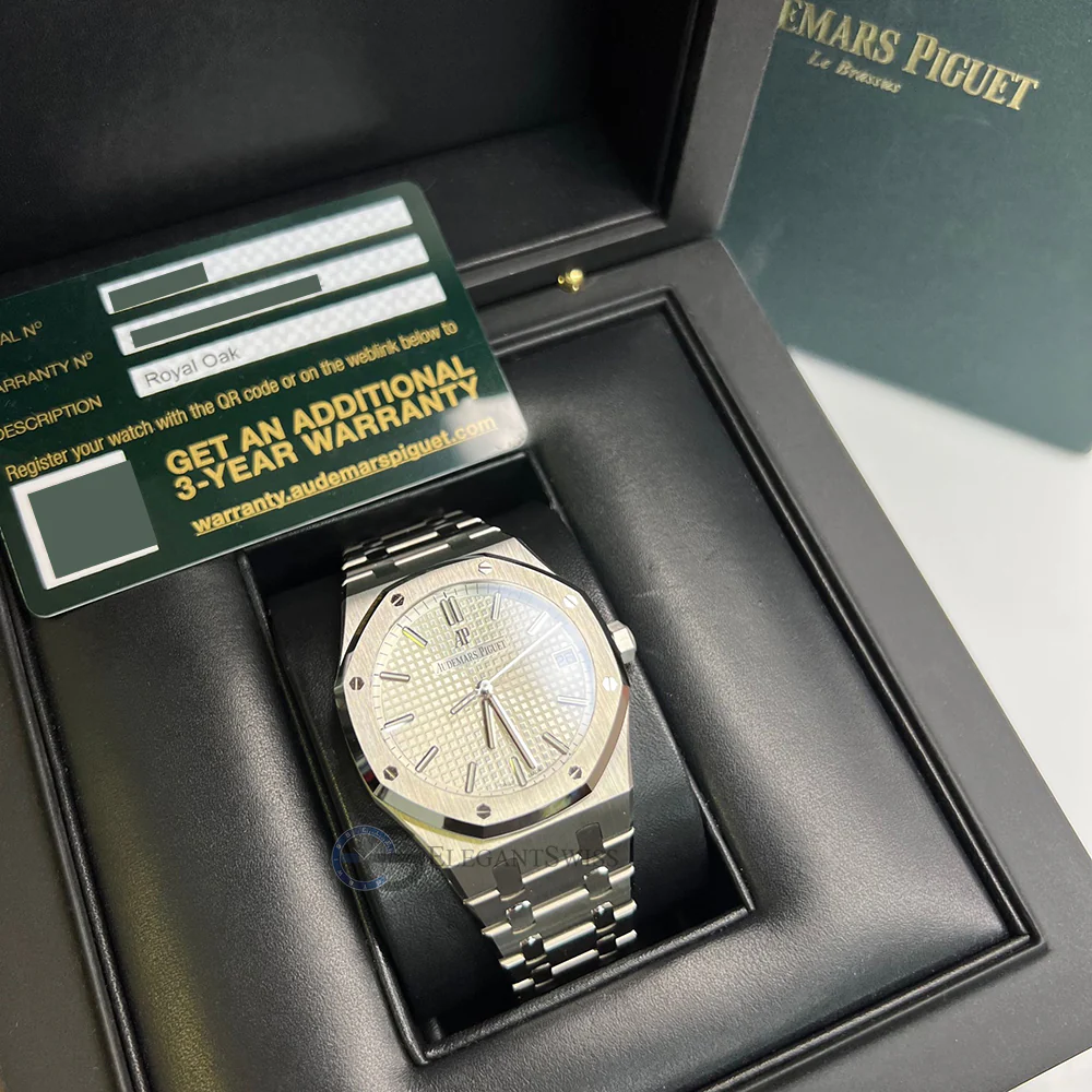 Audemars Piguet Royal Oak 41mm Silver Dial Steel Watch 15500ST Box Papers - Image 3