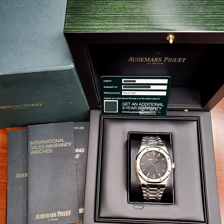 Audemars Piguet Royal Oak Black Dial Stainless Steel Watch 15500ST.OO.1220ST.03 Box Papers - Image 6