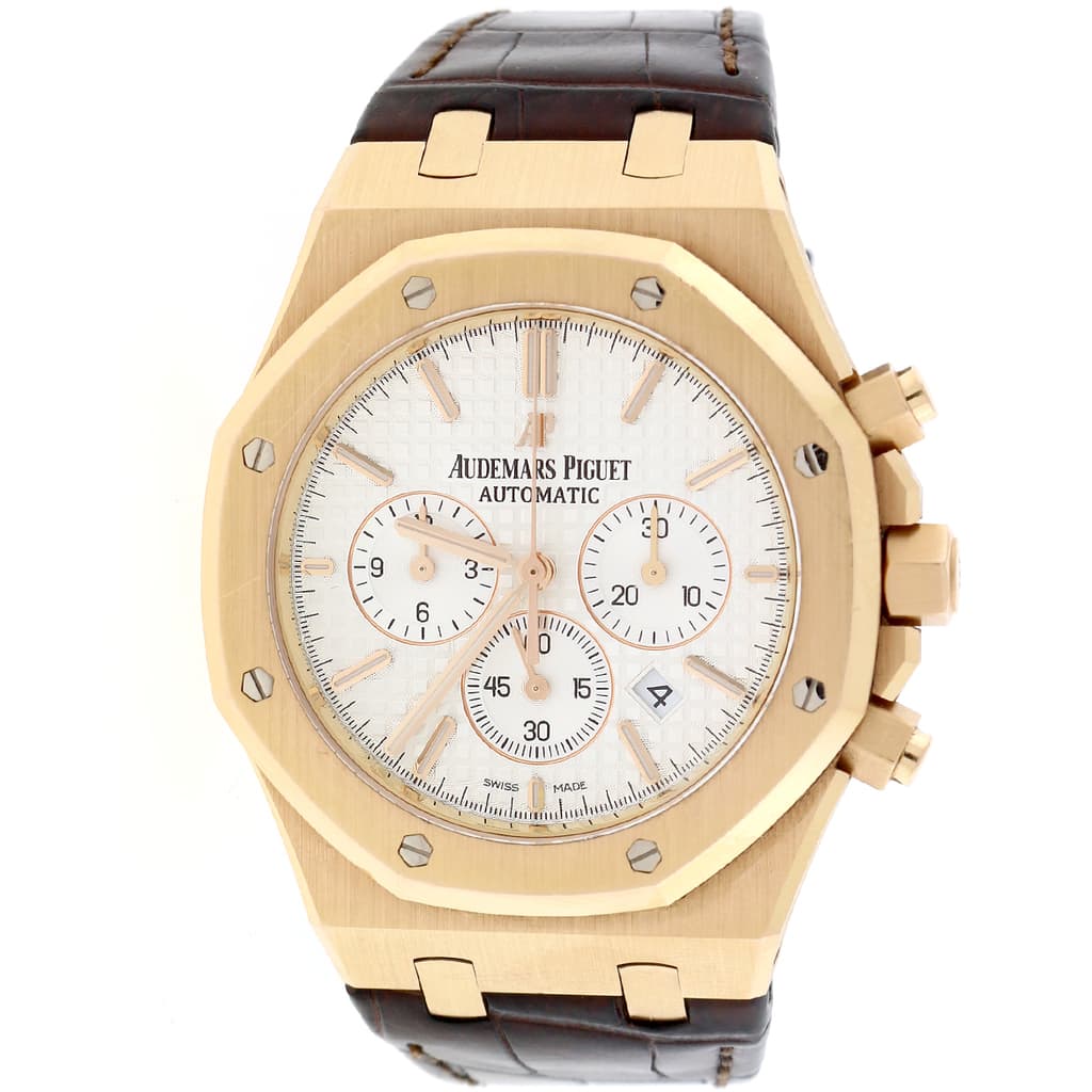 Audemars Piguet Royal Oak Chronograph 18K Rose Gold 41MM Original Silver Index Dial Mens Watch 26320OR.OO.D088CR.01