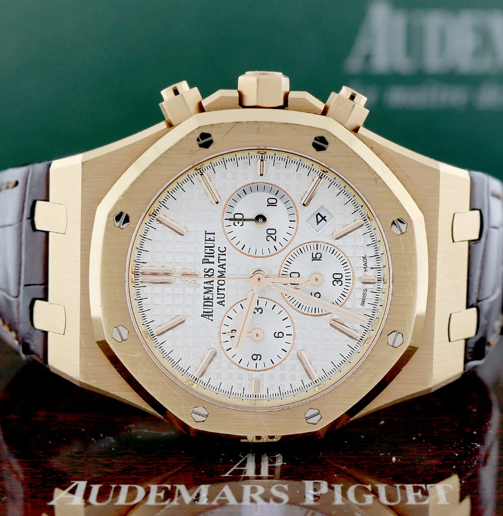 Audemars Piguet Royal Oak Chronograph 18K Rose Gold 41MM Original Silver Index Dial Mens Watch 26320OR.OO.D088CR.01 - Image 2