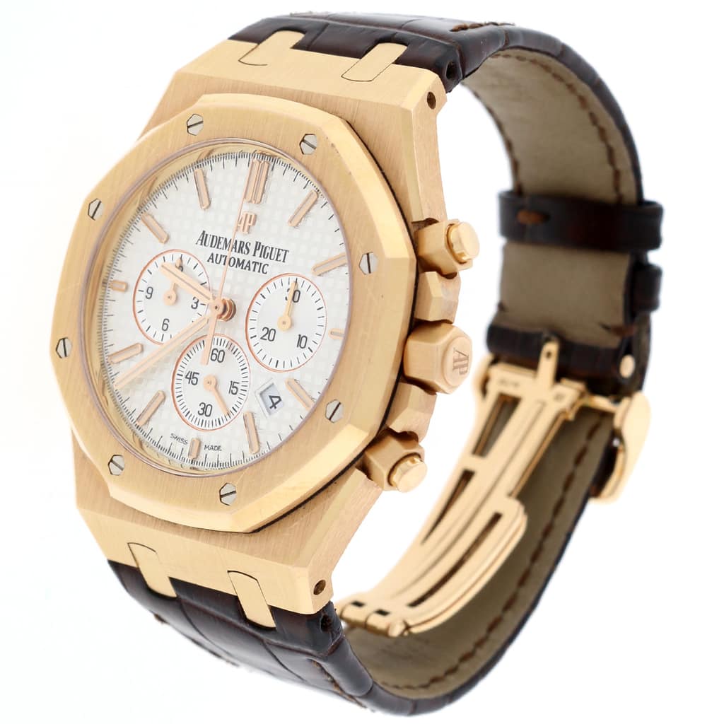 Audemars Piguet Royal Oak Chronograph 18K Rose Gold 41MM Original Silver Index Dial Mens Watch 26320OR.OO.D088CR.01 - Image 6