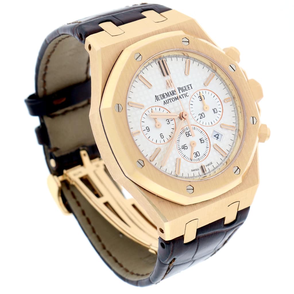 Audemars Piguet Royal Oak Chronograph 18K Rose Gold 41MM Original Silver Index Dial Mens Watch 26320OR.OO.D088CR.01 - Image 7