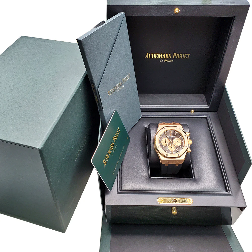 Audemars Piguet Royal Oak Chronograph 41mm 26331OR Chocolate Dial Rose Gold Watch Box Papers - Image 2