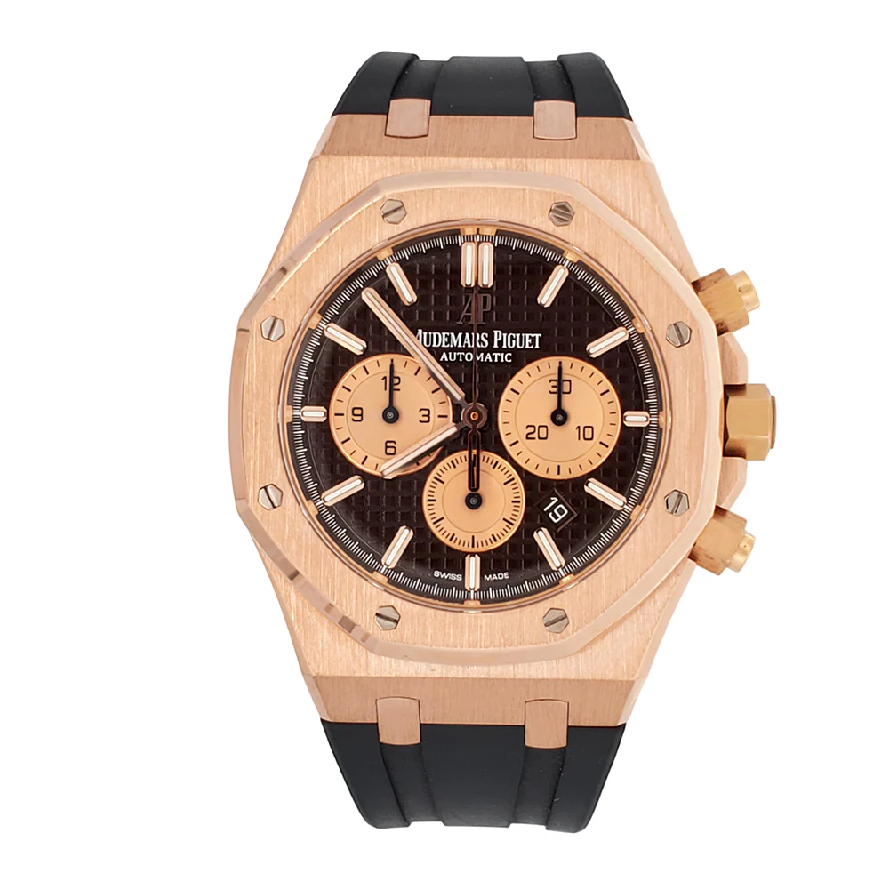 Audemars Piguet Royal Oak Chronograph 41mm 26331OR Chocolate Dial Rose Gold Watch Box Papers - Image 4