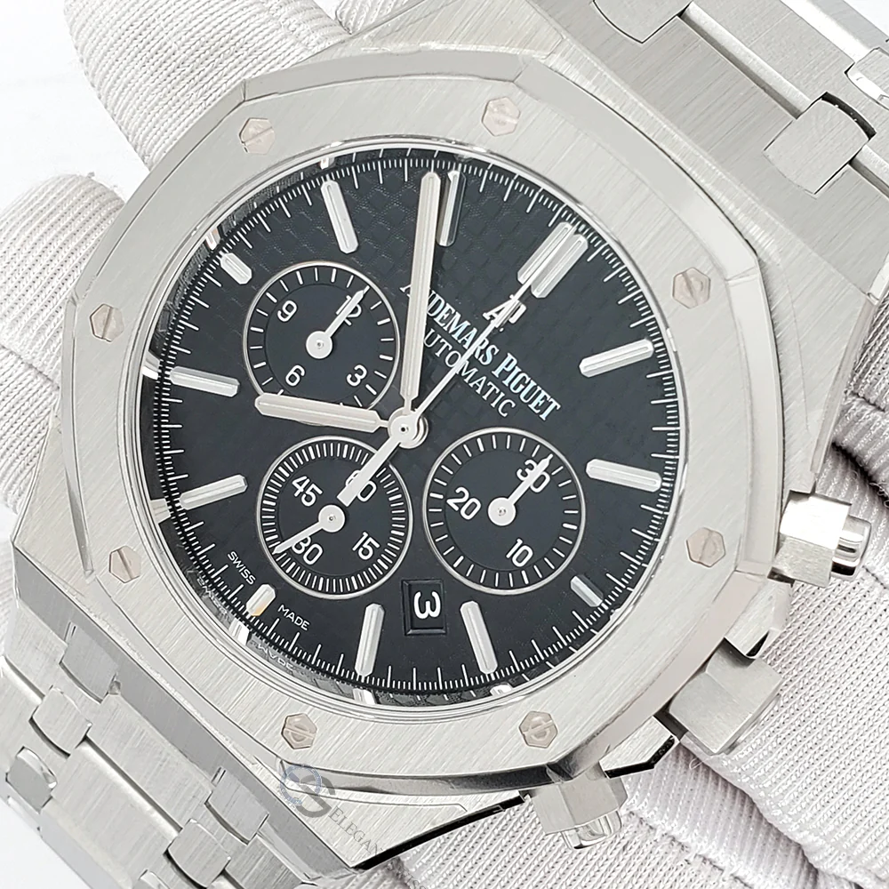 Audemars Piguet Royal Oak Chronograph 41mm Black Dial Stainless Steel Watch 26320ST.OO.1220ST.01 Box Papers