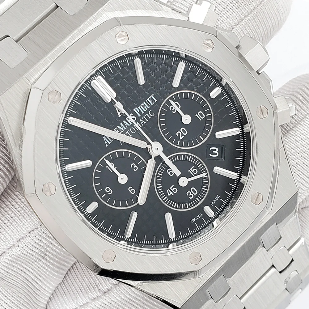 Audemars Piguet Royal Oak Chronograph 41mm Black Dial Stainless Steel Watch 26320ST.OO.1220ST.01 Box Papers - Image 2