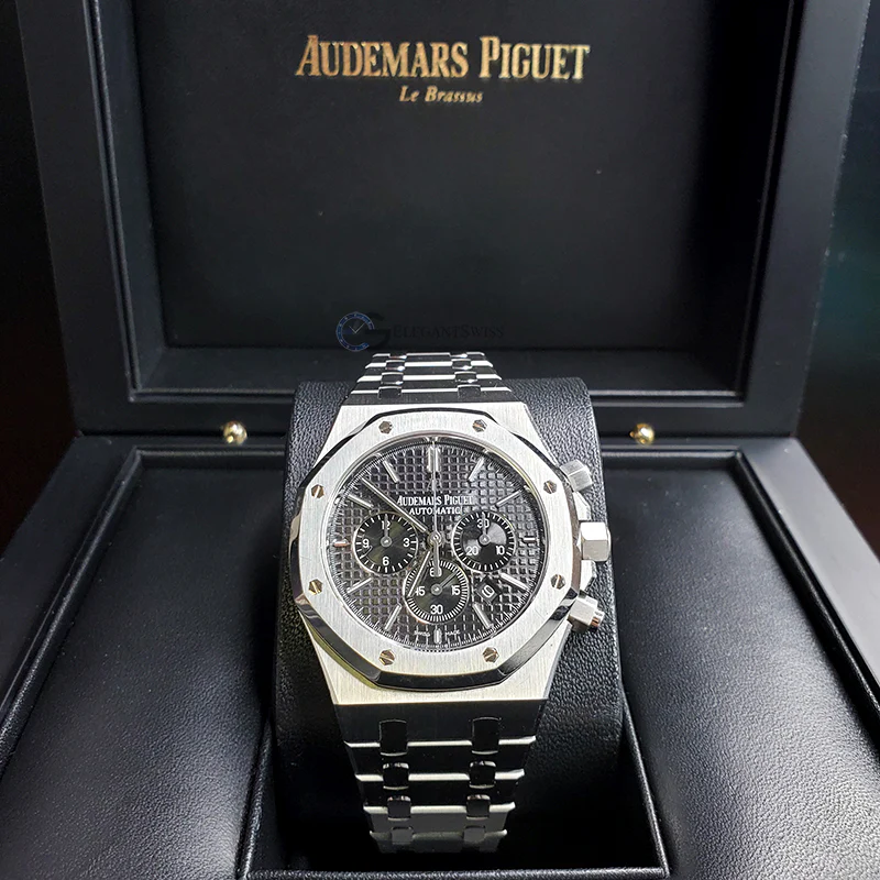 Audemars Piguet Royal Oak Chronograph 41mm Black Dial Stainless Steel Watch 26320ST.OO.1220ST.01 Box Papers - Image 2