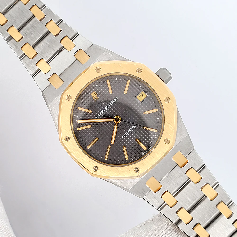 Audemars Piguet Royal Oak Grey Tapisserie Steel Yellow Gold 36mm Automatic Watch 14700SA - Image 3