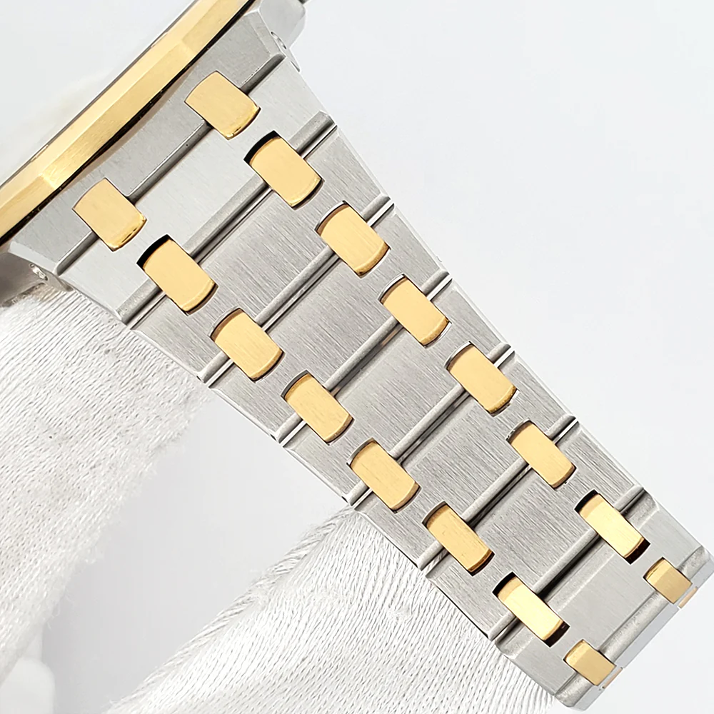 Audemars Piguet Royal Oak Grey Tapisserie Steel Yellow Gold 36mm Automatic Watch 14700SA - Image 4