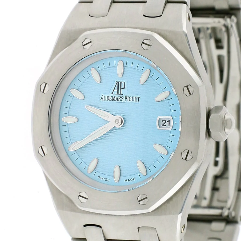 Audemars Piguet Royal Oak Ladies 33mm Factory Blue Wave Dial Stainless Steel Watch 67600ST.OO.1210ST.02 - Image 4