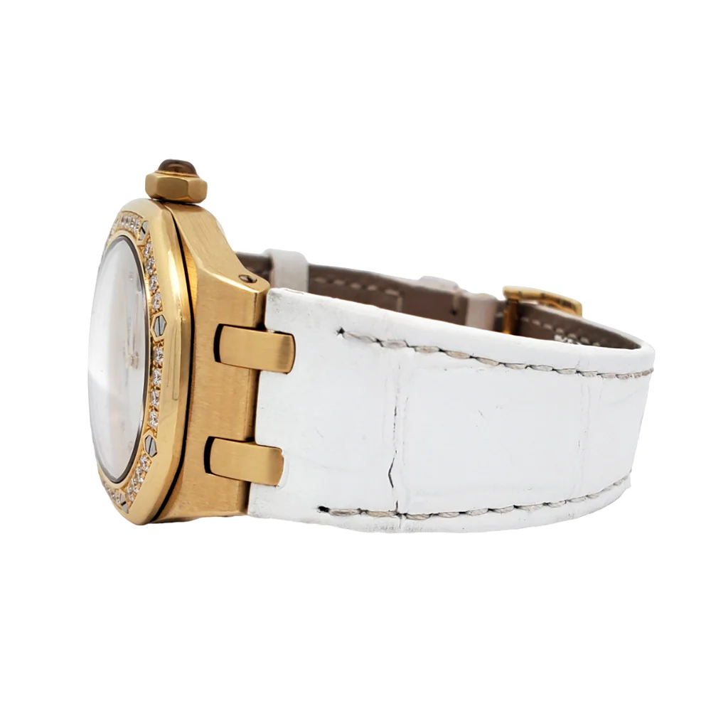 Audemars Piguet Royal Oak Lady Yellow Gold Factory White MOP Diamond Dial/Bezel 33mm Watch 67601BA.ZZ.D012CR.03 - Image 5