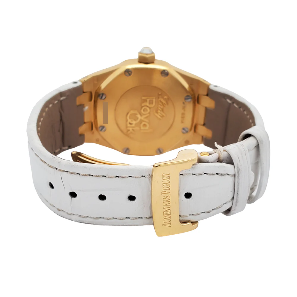 Audemars Piguet Royal Oak Lady Yellow Gold Factory White MOP Diamond Dial/Bezel 33mm Watch 67601BA.ZZ.D012CR.03 - Image 6