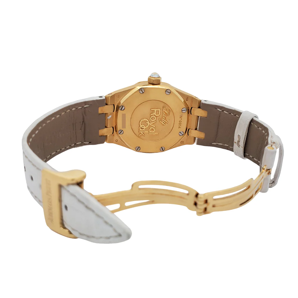 Audemars Piguet Royal Oak Lady Yellow Gold Factory White MOP Diamond Dial/Bezel 33mm Watch 67601BA.ZZ.D012CR.03 - Image 7