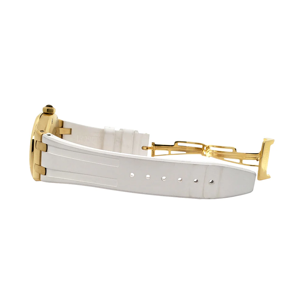 Audemars Piguet Royal Oak Lady Yellow Gold Factory White MOP Diamond Dial/Bezel 33mm Watch 67601BA.ZZ.D012CR.03 - Image 7