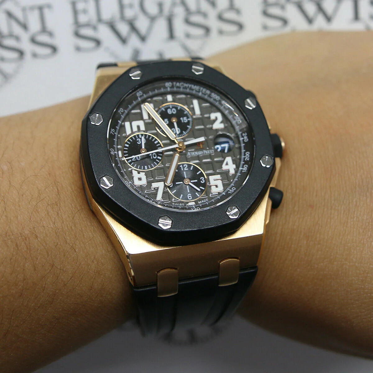 Audemars Piguet Royal Oak Offshore 18K Rose Gold 42mm Chronograph Mens Watch - Image 3