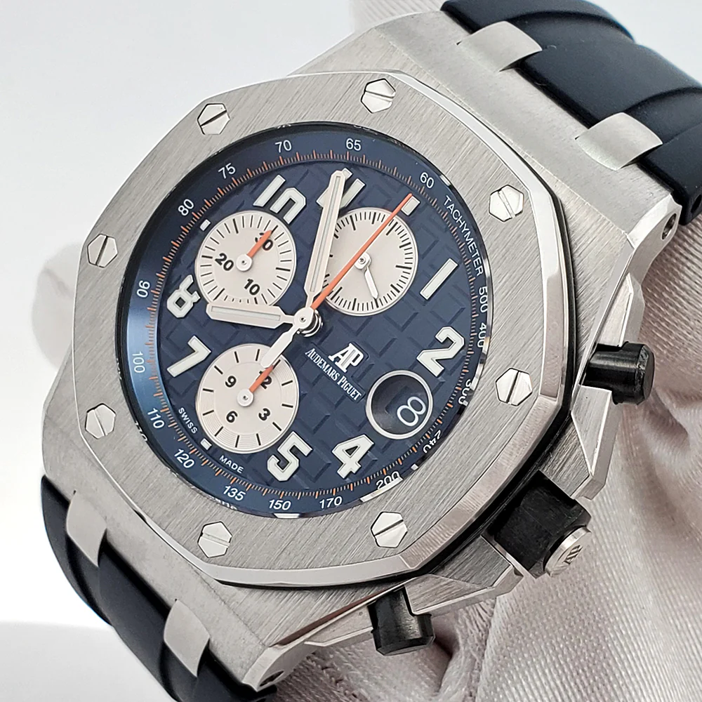 Audemars Piguet Royal Oak Offshore Navy Blue Steel 42mm Chronograph Watch 26470ST.OO.A027CA.01 Box Papers - Image 3