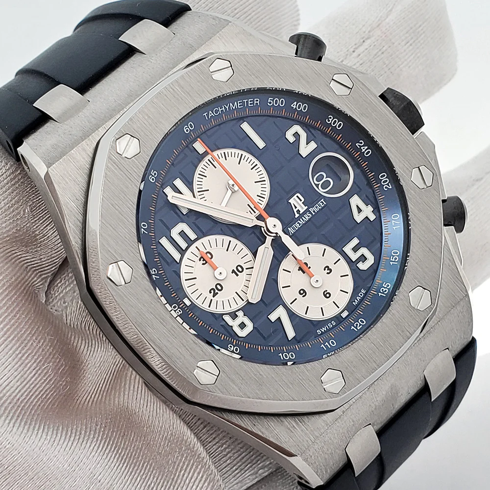 Audemars Piguet Royal Oak Offshore Navy Blue Steel 42mm Chronograph Watch 26470ST.OO.A027CA.01 Box Papers - Image 4
