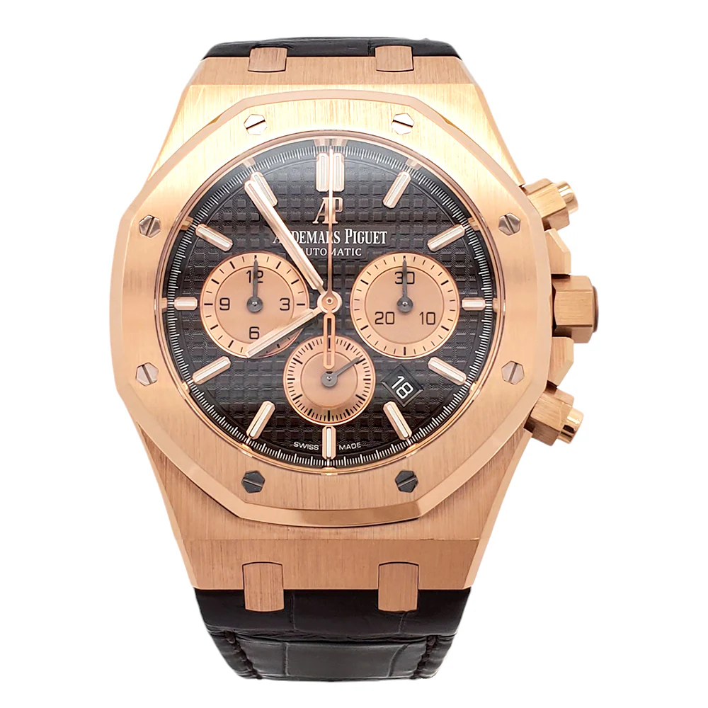 Audemars Piguet Royal Rose Gold Royal Oak Chronograph Brown Alligator Strap 41mm Watch 26331OR.OO.D821CR.01 Box Card - Image 4