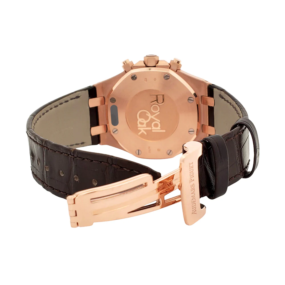 Audemars Piguet Royal Rose Gold Royal Oak Chronograph Brown Alligator Strap 41mm Watch 26331OR.OO.D821CR.01 Box Card - Image 6
