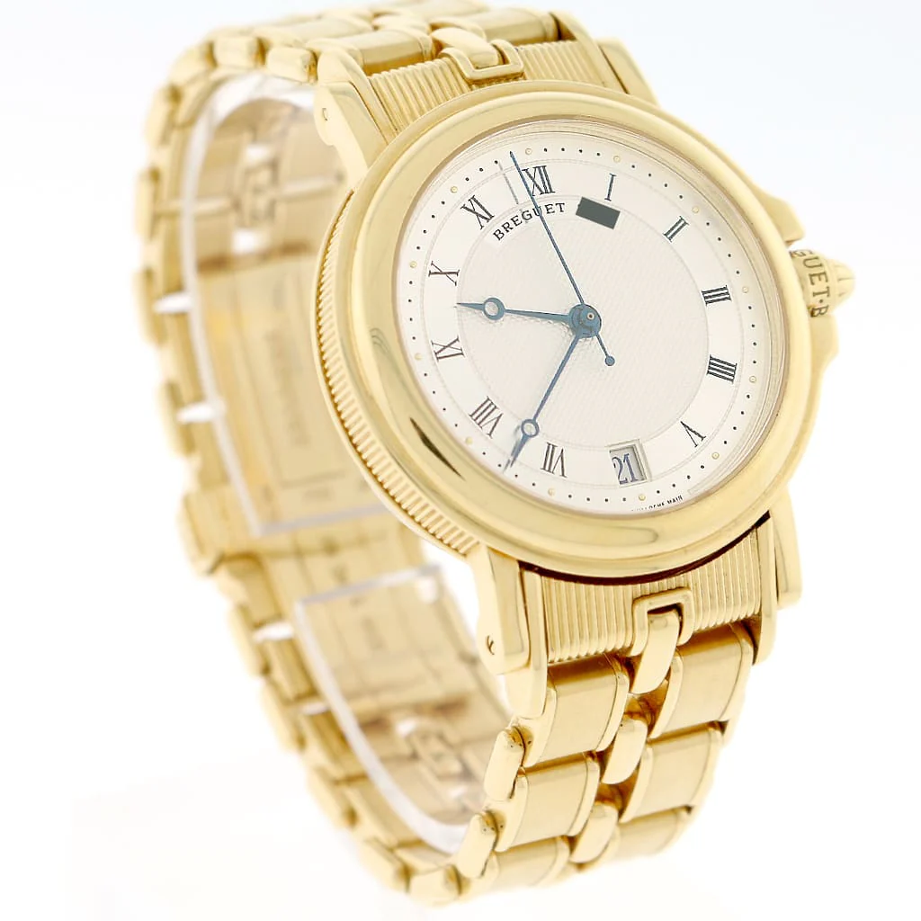 Breguet Horloger de la Marine 18K Yellow Gold Original Silver Roman Dial 36MM Automatic Mens Watch 5800BA/12/A90 - Image 2