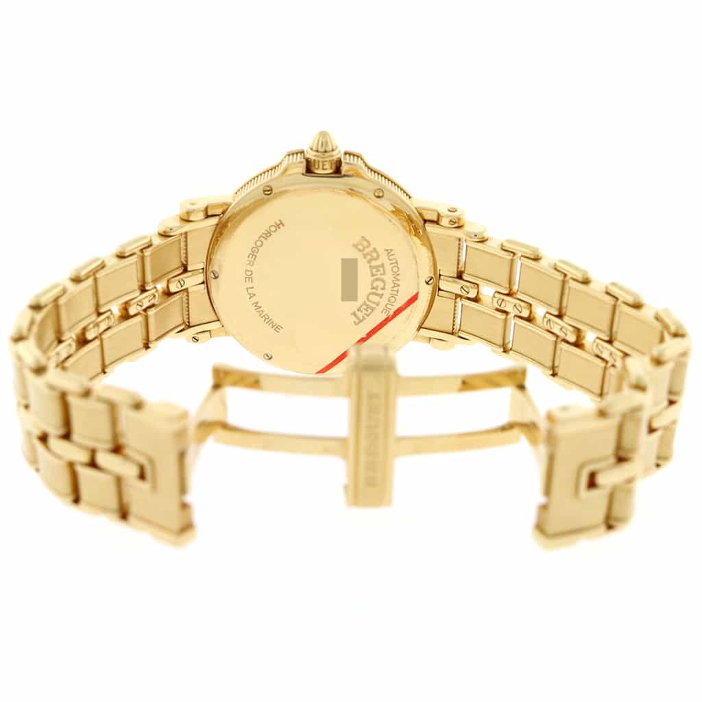 Breguet Horloger de la Marine 18K Yellow Gold Original Silver Roman Dial 36MM Automatic Mens Watch 5800BA/12/A90 - Image 4