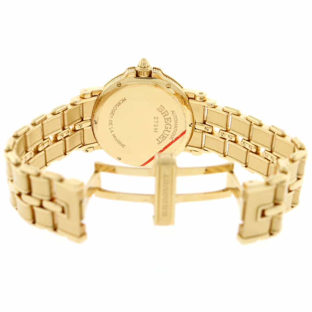 Breguet Horloger de la Marine 18K Yellow Gold Original Silver Roman Dial 36MM Automatic Mens Watch 5800BA/12/A90 - Image 7