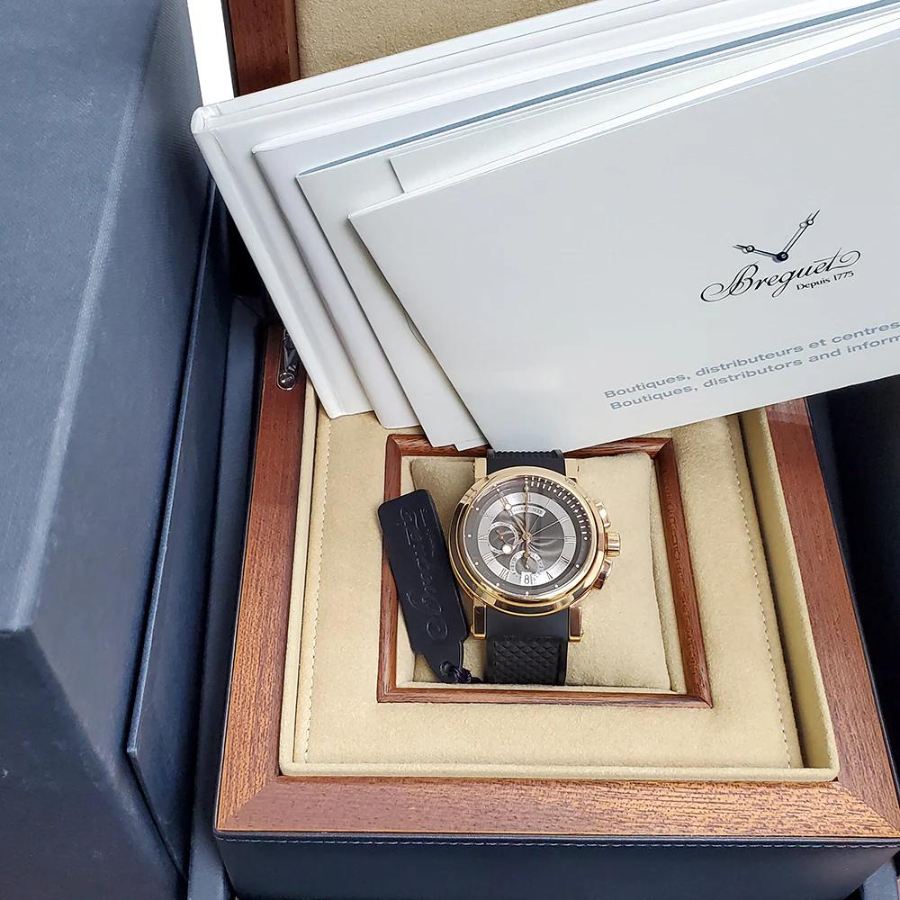 Breguet Marine 42mm Chronograph 5827BR Rose Gold Watch Box Papers - Image 2