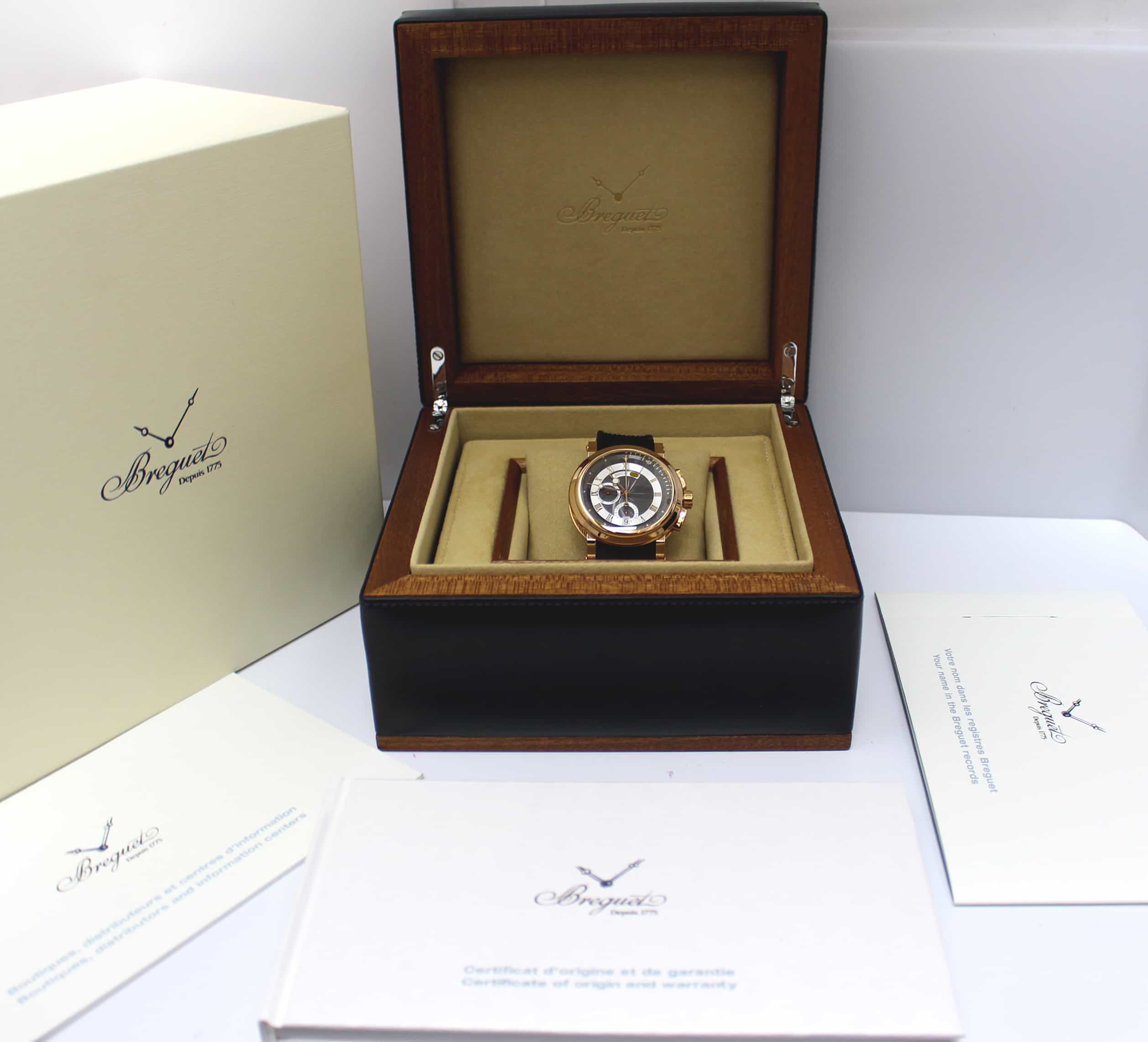 Breguet Marine Chronograph 18K Rose Gold Mens Watch 5827BR/Z2/5ZU - Image 3