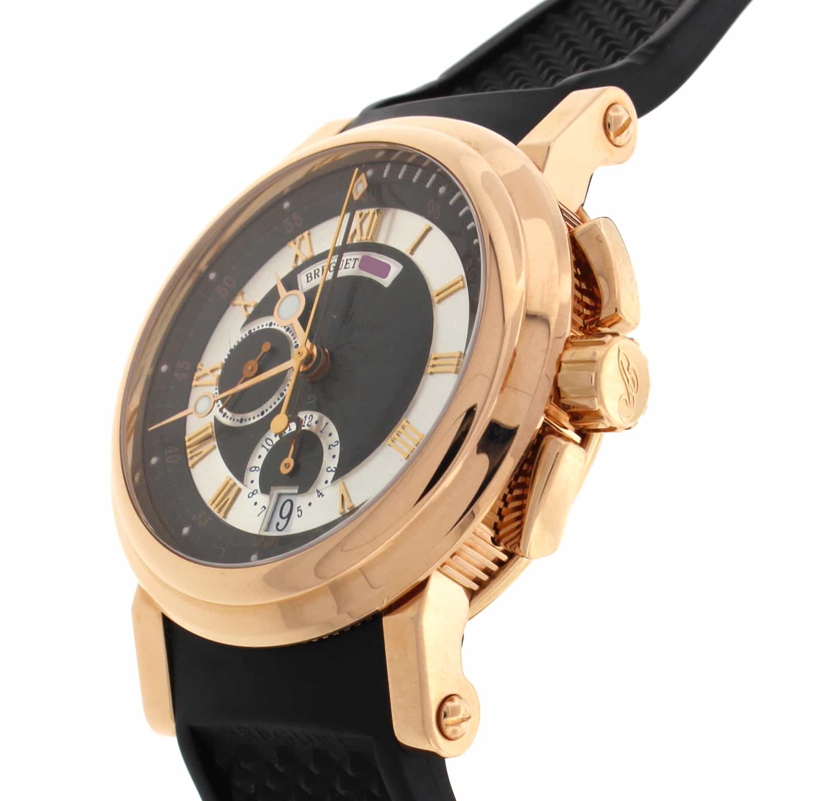 Breguet Marine Chronograph 18K Rose Gold Mens Watch 5827BR/Z2/5ZU - Image 4