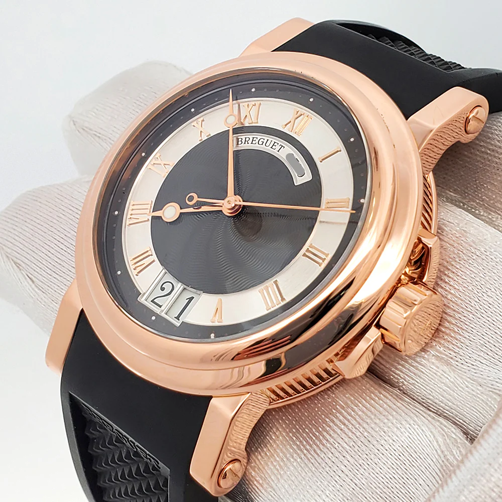 Breguet Marine Rose Gold Big Date 39mm Watch 5817BR/Z2/5V8 With Booklet