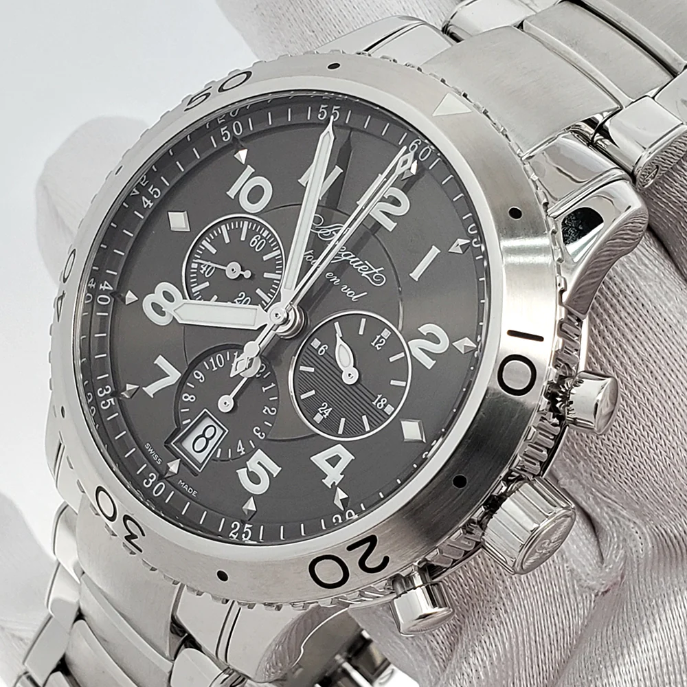 Breguet Transatlantique Type XXI Flyback Chronograph 43mm Steel Watch 3810