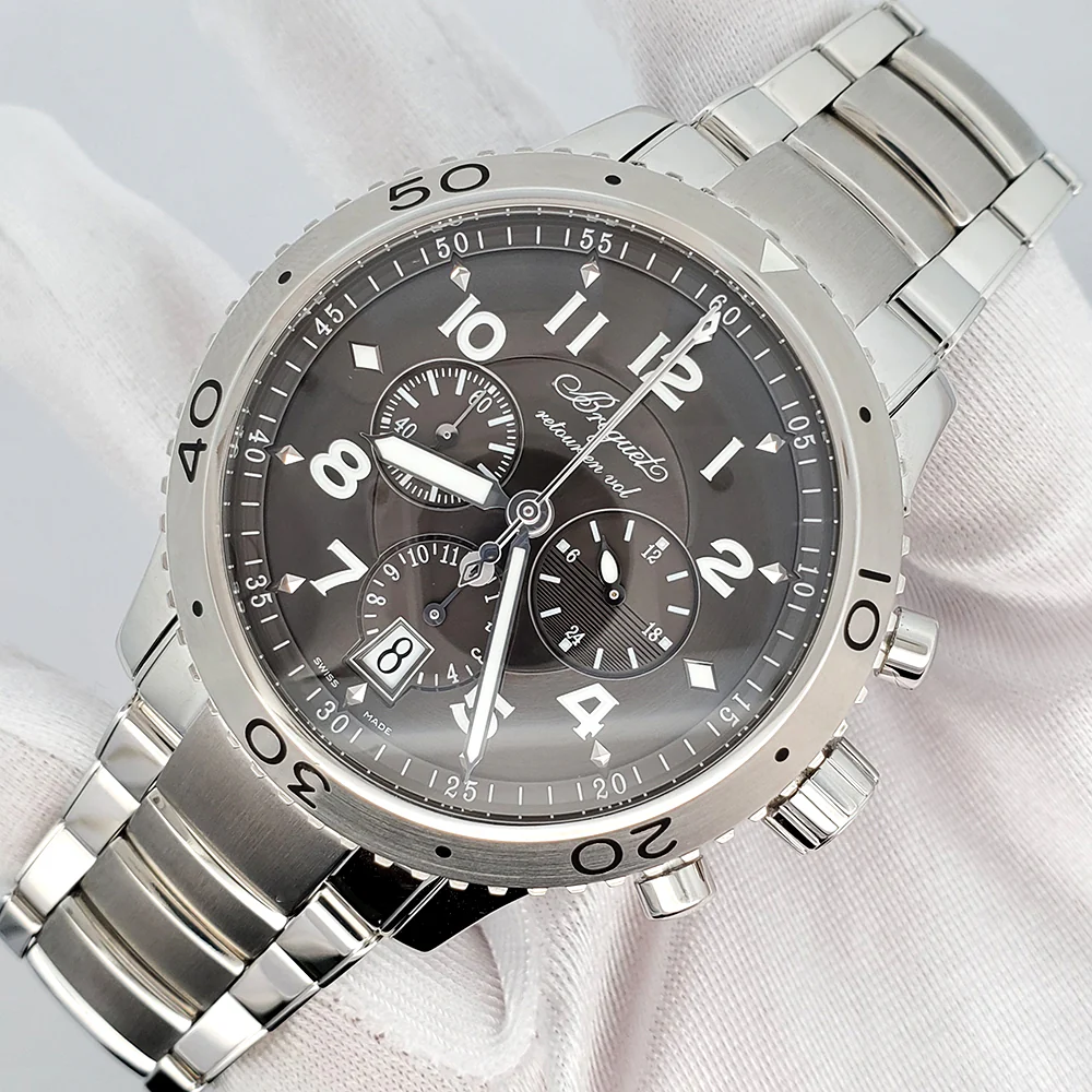 Breguet Transatlantique Type XXI Flyback Chronograph 43mm Steel Watch 3810 - Image 2