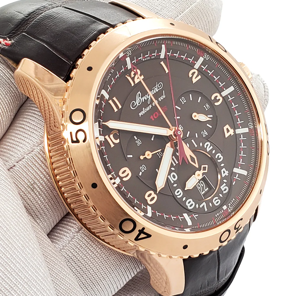 Breguet Type XXII Transatlantique Flyback 10Hz GMT 18K Rose Gold 44mm Watch 3880BR.Z2.9XV Box Papers