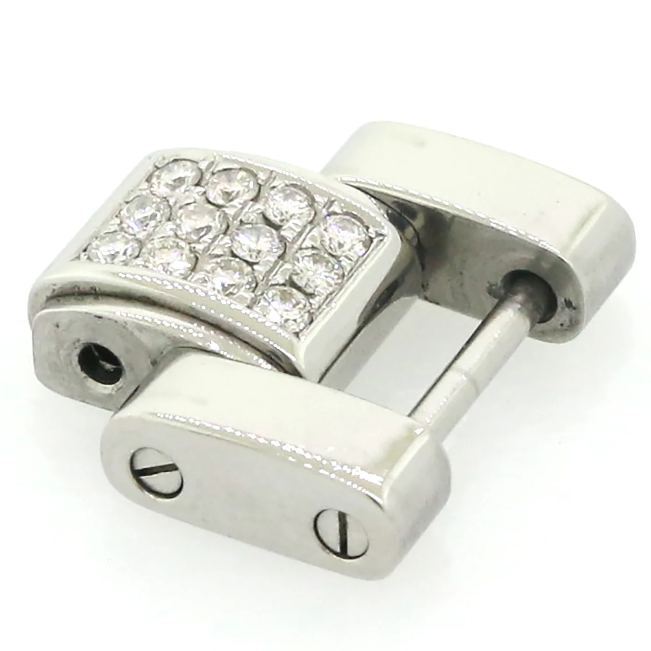 Breitling Hercules 18mm Stainless Steel Link With Custom Diamonds A39362 A39363 - Image 2