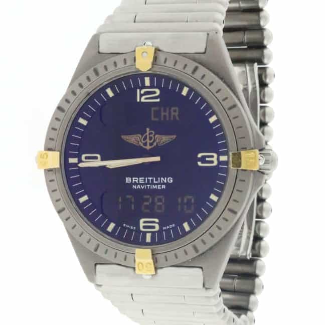 Breitling Aerospace Professional Titanium 40MM Stainless Steel Bullet Bracelet Mens Watch 80360