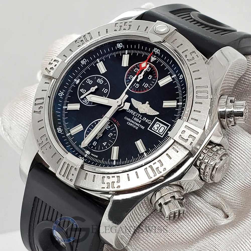 Breitling Avenger II Chronograph 43mm Black Dial Stainless Steel Watch A13381