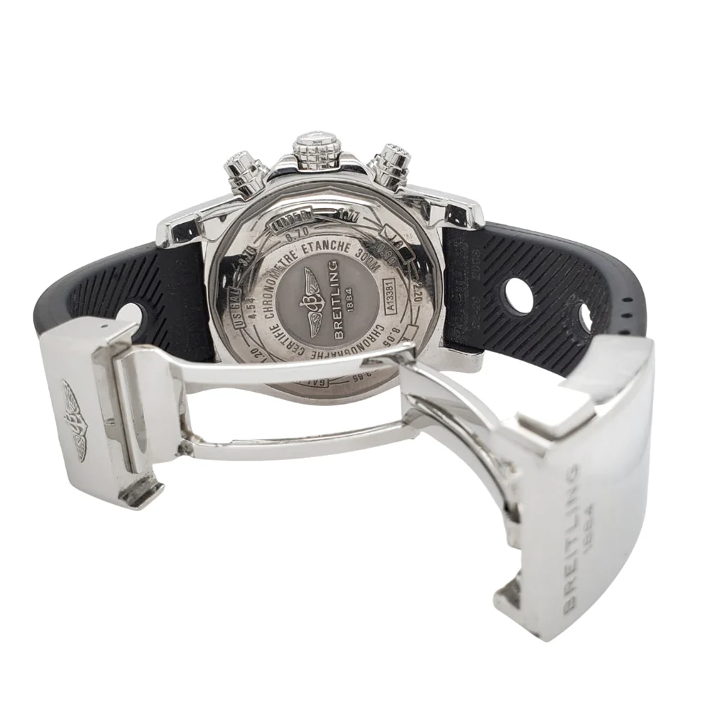 Breitling Avenger II Chronograph 43mm Black Dial Stainless Steel Watch A13381 - Image 5