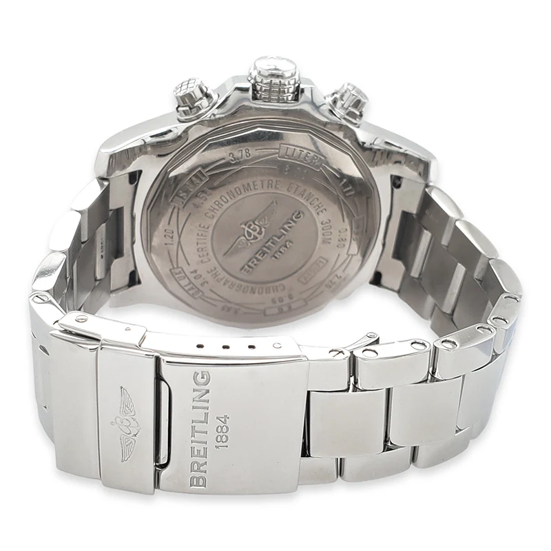 Breitling Super Avenger II Chronograph 48mm Blue Dial Steel Watch A13371 Box Papers - Image 4
