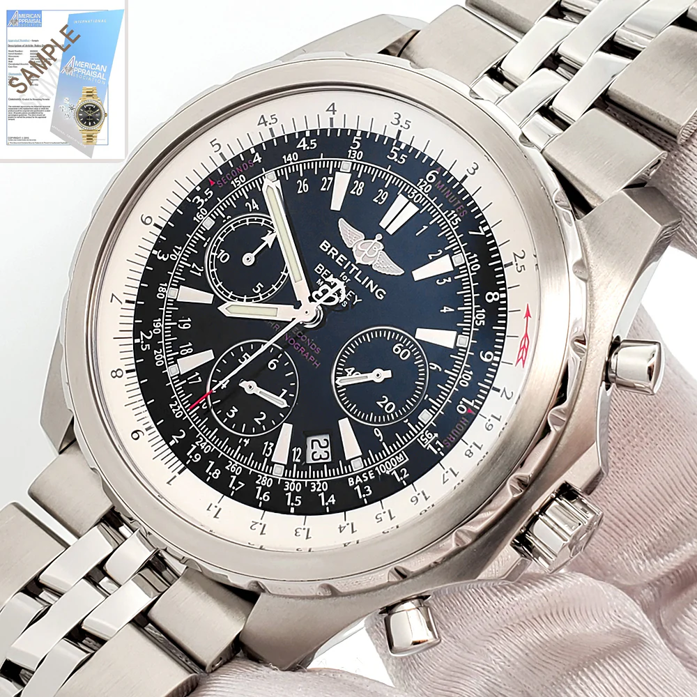 Breitling Bentley 48mm Motors T Black Dial Chronograph Steel Watch A25363