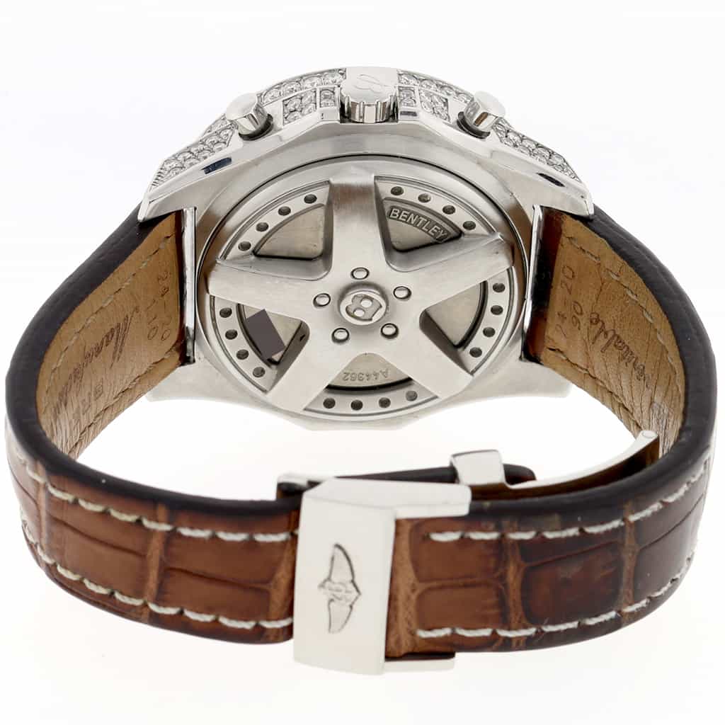 Breitling Bentley 6.75 Chronograph Big Date Custom MOP Dial Automatic Mens Custom Diamond Watch A44362 - Image 11