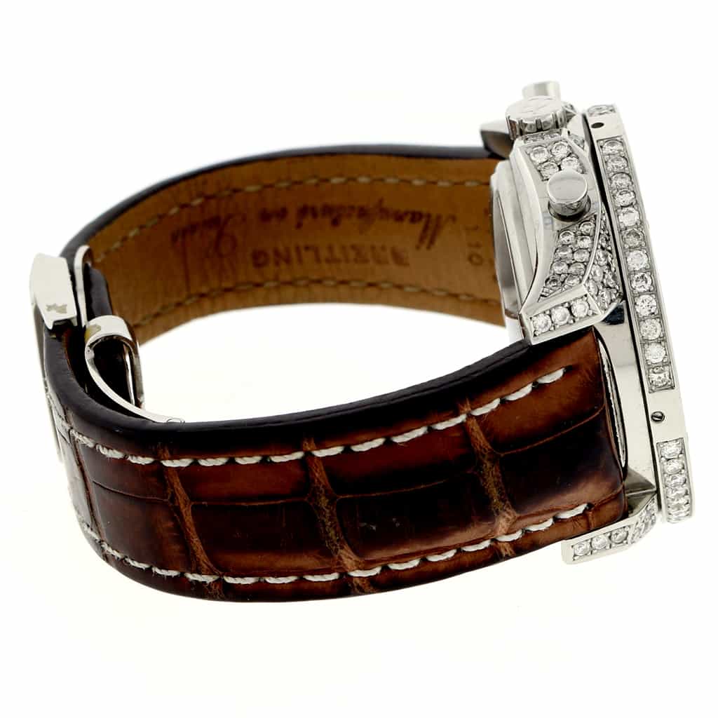 Breitling Bentley 6.75 Chronograph Big Date Custom MOP Dial Automatic Mens Custom Diamond Watch A44362 - Image 9