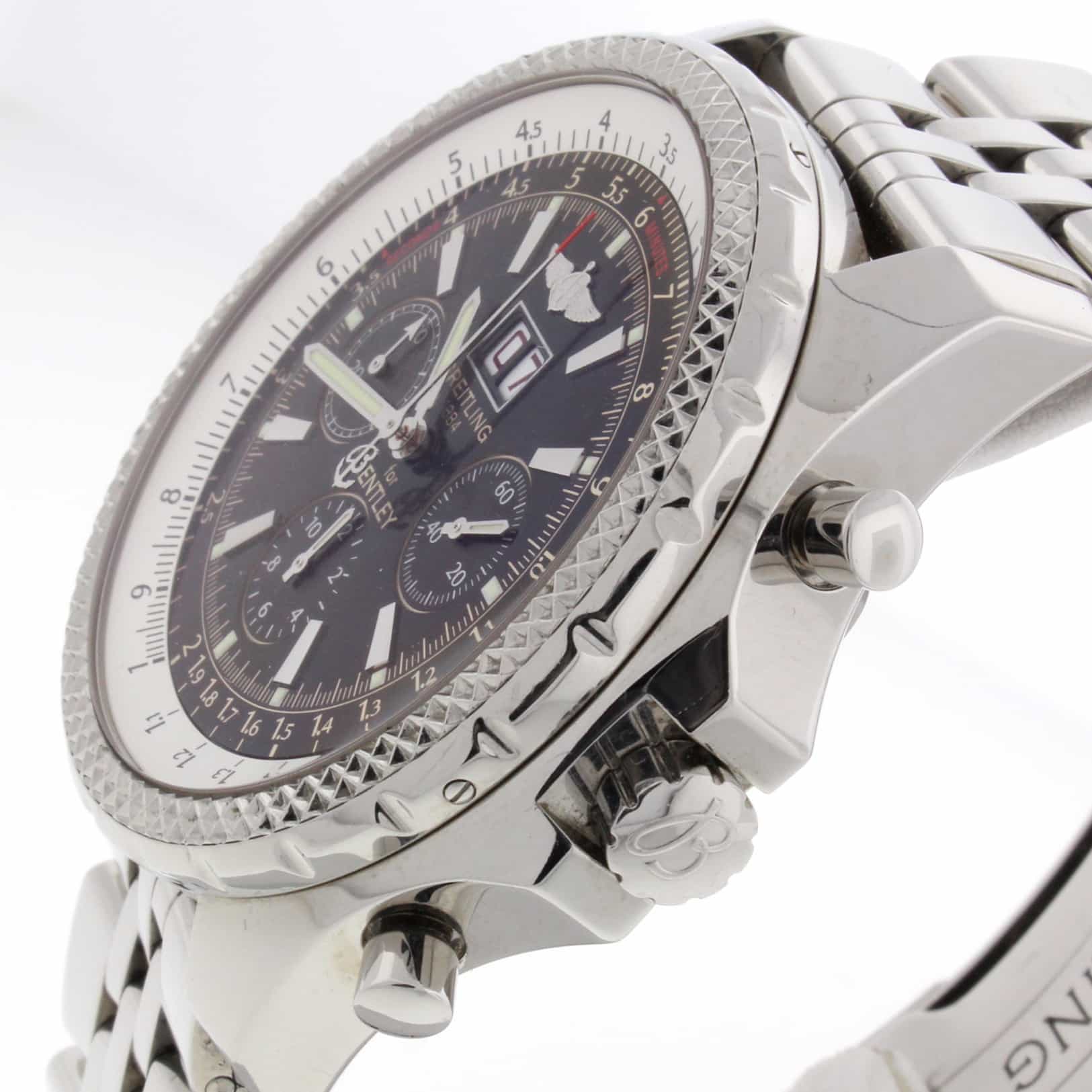 Breitling Bentley 6.75 Chronograph Black Dial Big Date Automatic Mens Watch A44362 - Image 5