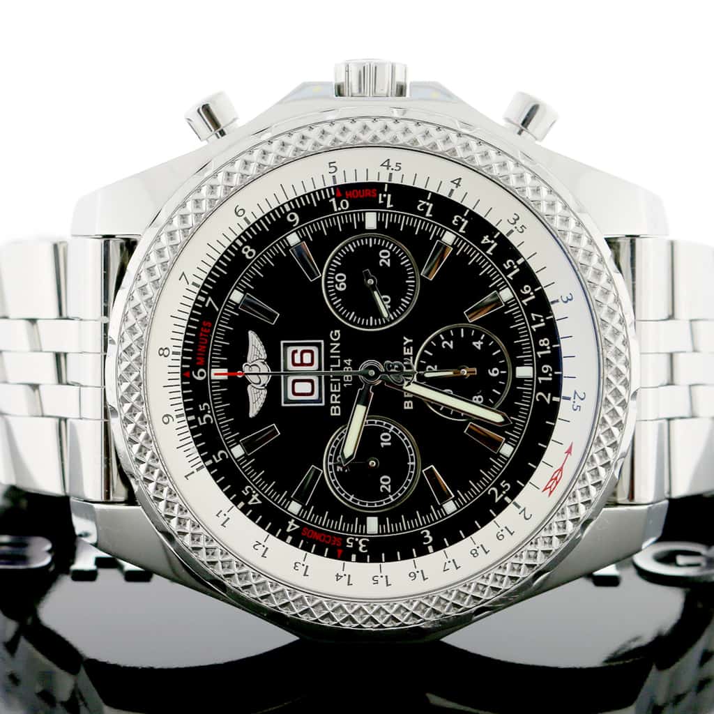 Breitling Bentley 6.75 Chronograph Black Index Dial Big Date Automatic Stainless Steel Mens Watch A44362 - Image 2