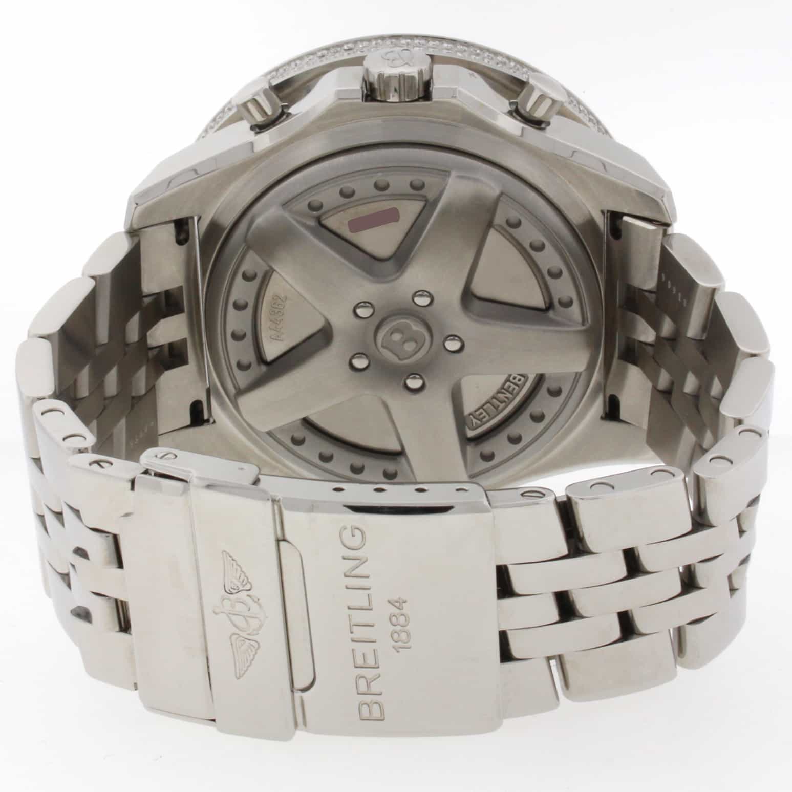 Breitling Bentley 6.75 Chronograph Blue Dial Big Date with 8.0 Ct Diamond Bezel Automatic Mens Watch A44362 - Image 8